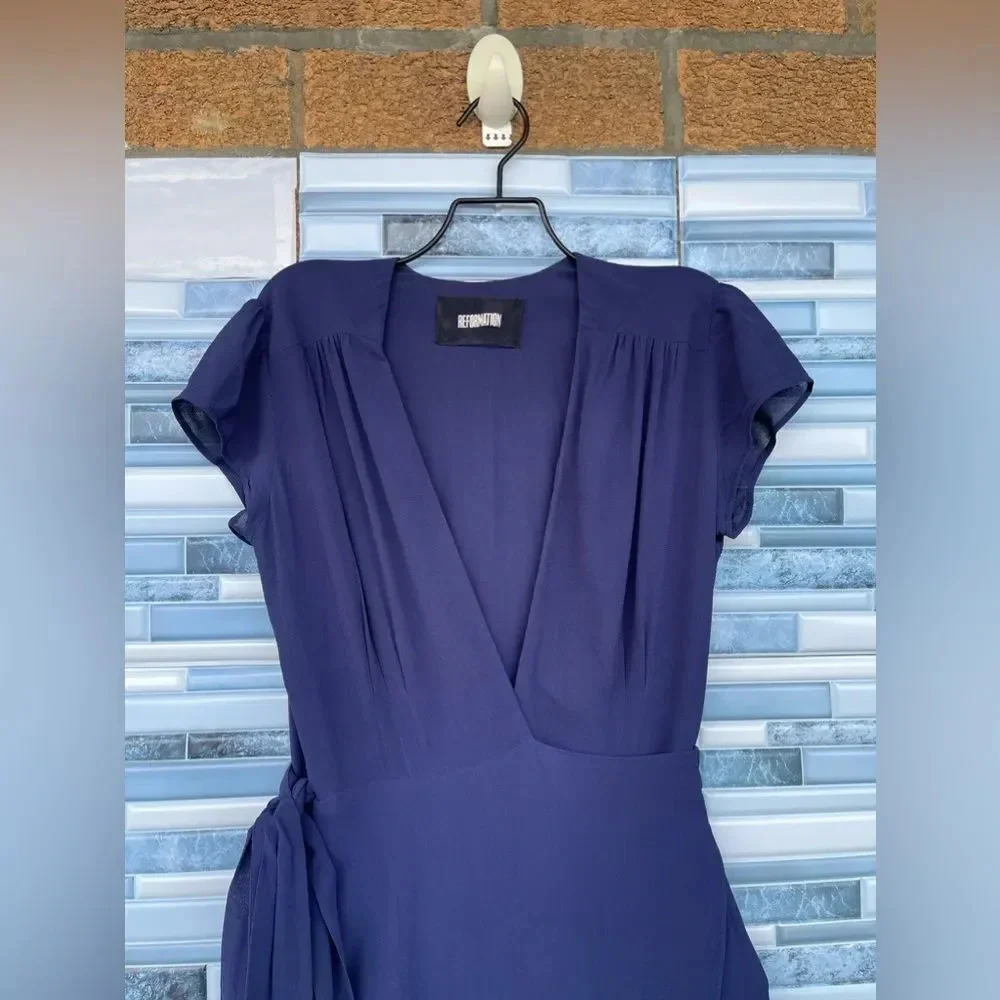 REFORMATION Chamomile Maxi Wrap Dress Size 4 - Picture 4 of 13